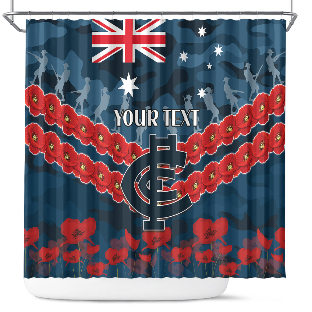 Custom Blues Football Shower Curtain ANZAC Lest We Forget