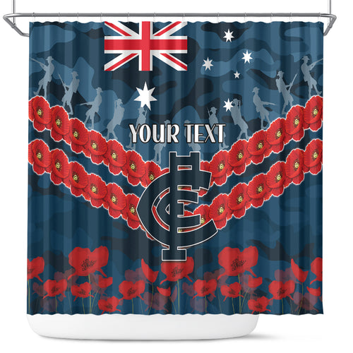 Custom Blues Football Shower Curtain ANZAC Lest We Forget