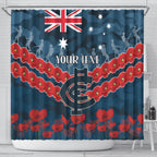 Custom Blues Football Shower Curtain ANZAC Lest We Forget