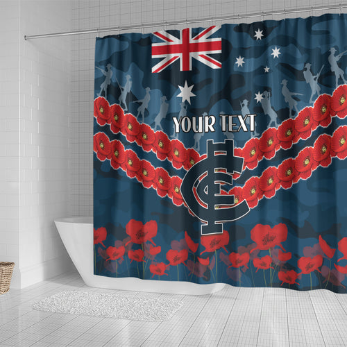 Custom Blues Football Shower Curtain ANZAC Lest We Forget