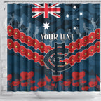 Custom Blues Football Shower Curtain ANZAC Lest We Forget