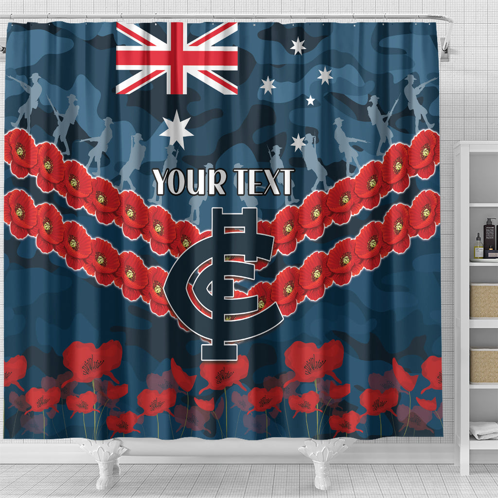 Custom Blues Football Shower Curtain ANZAC Lest We Forget
