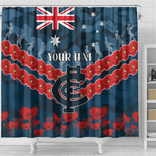 Custom Blues Football Shower Curtain ANZAC Lest We Forget