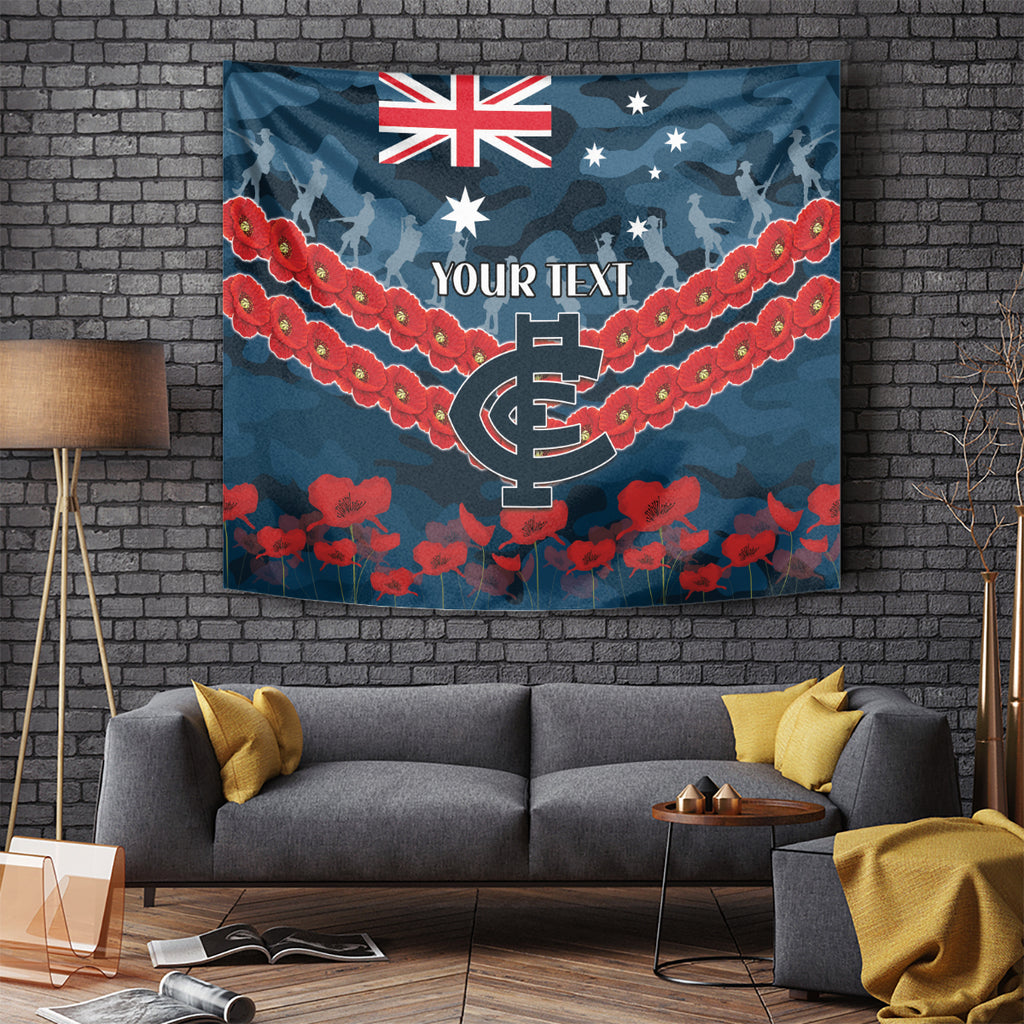 Custom Blues Football Tapestry ANZAC Lest We Forget