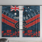 Custom Blues Football Window Curtain ANZAC Lest We Forget