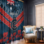 Custom Blues Football Window Curtain ANZAC Lest We Forget