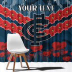Custom Blues Football Window Curtain ANZAC Lest We Forget