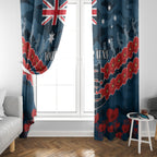 Custom Blues Football Window Curtain ANZAC Lest We Forget