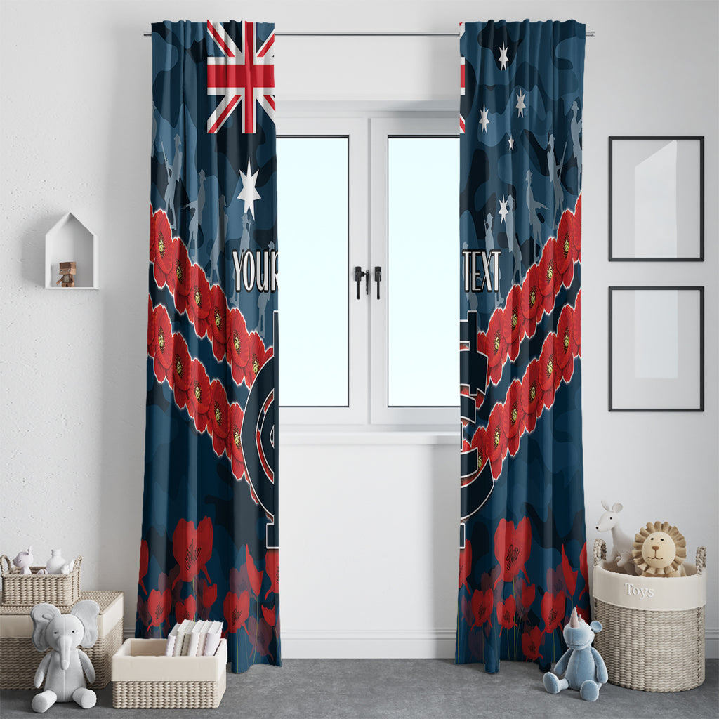 Custom Blues Football Window Curtain ANZAC Lest We Forget