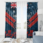 Custom Blues Football Window Curtain ANZAC Lest We Forget