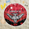 Custom Bombers Football Beach Blanket ANZAC Lest We Forget