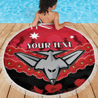 Custom Bombers Football Beach Blanket ANZAC Lest We Forget