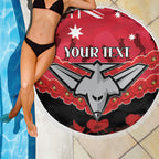 Custom Bombers Football Beach Blanket ANZAC Lest We Forget