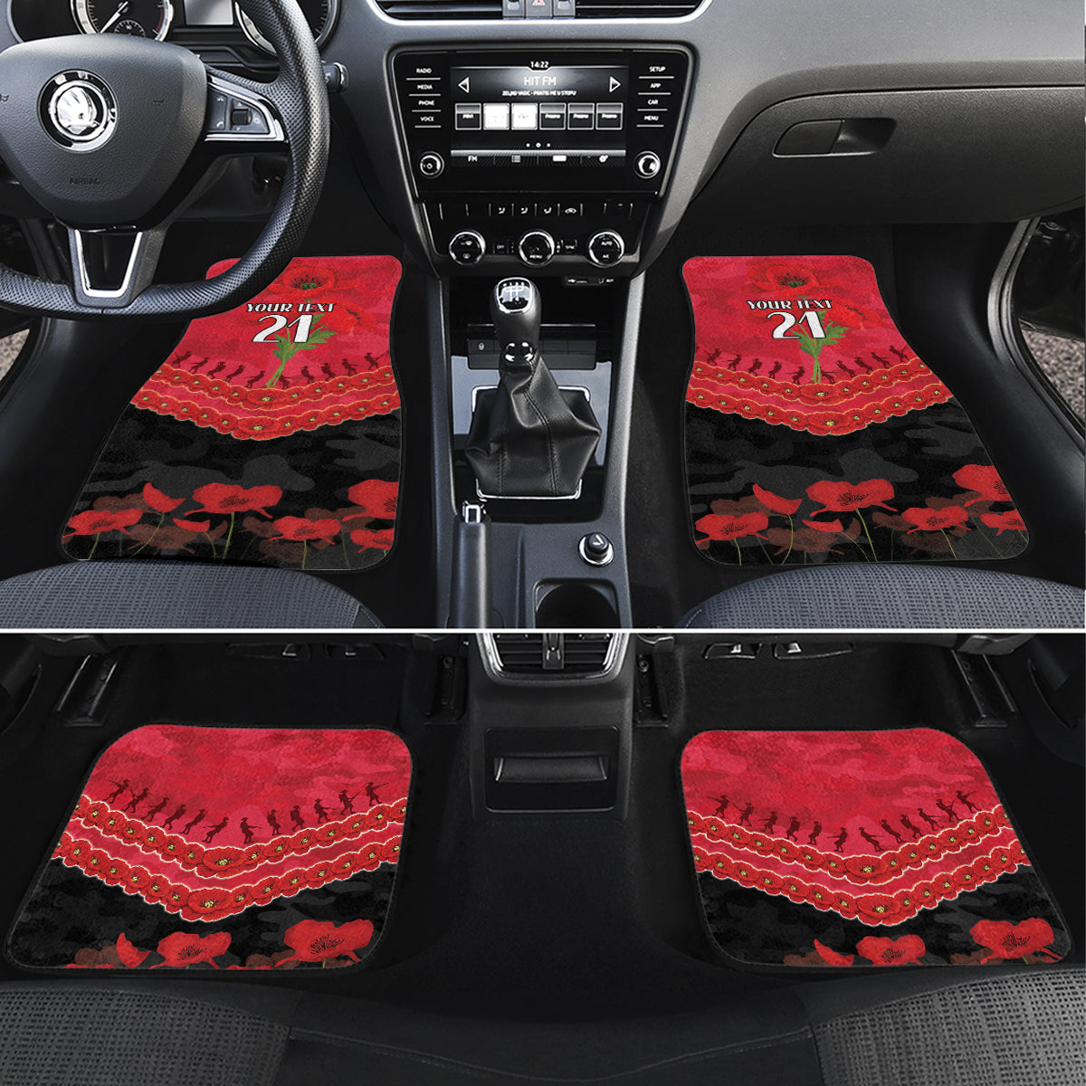 Custom Bombers Football Car Mats ANZAC Lest We Forget