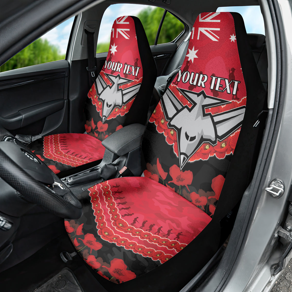 Custom Bombers Football Car Seat Cover ANZAC Lest We Forget