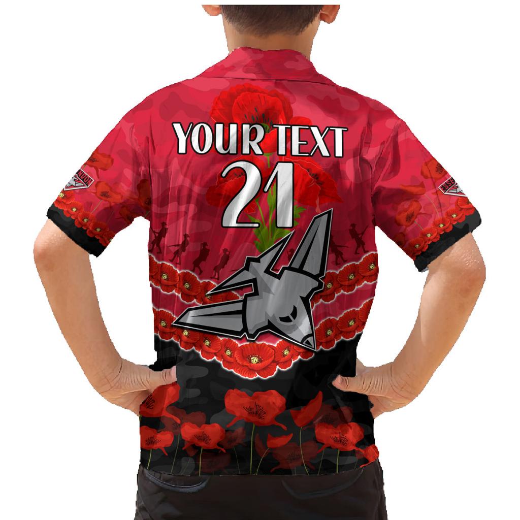 Custom Bombers Football Family Matching Mermaid Dress and Hawaiian Shirt ANZAC Lest We Forget