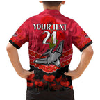 Custom Bombers Football Family Matching Mermaid Dress and Hawaiian Shirt ANZAC Lest We Forget