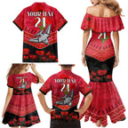 Custom Bombers Football Family Matching Mermaid Dress and Hawaiian Shirt ANZAC Lest We Forget