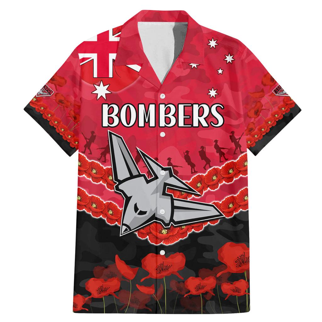 Custom Bombers Football Family Matching Mermaid Dress and Hawaiian Shirt ANZAC Lest We Forget