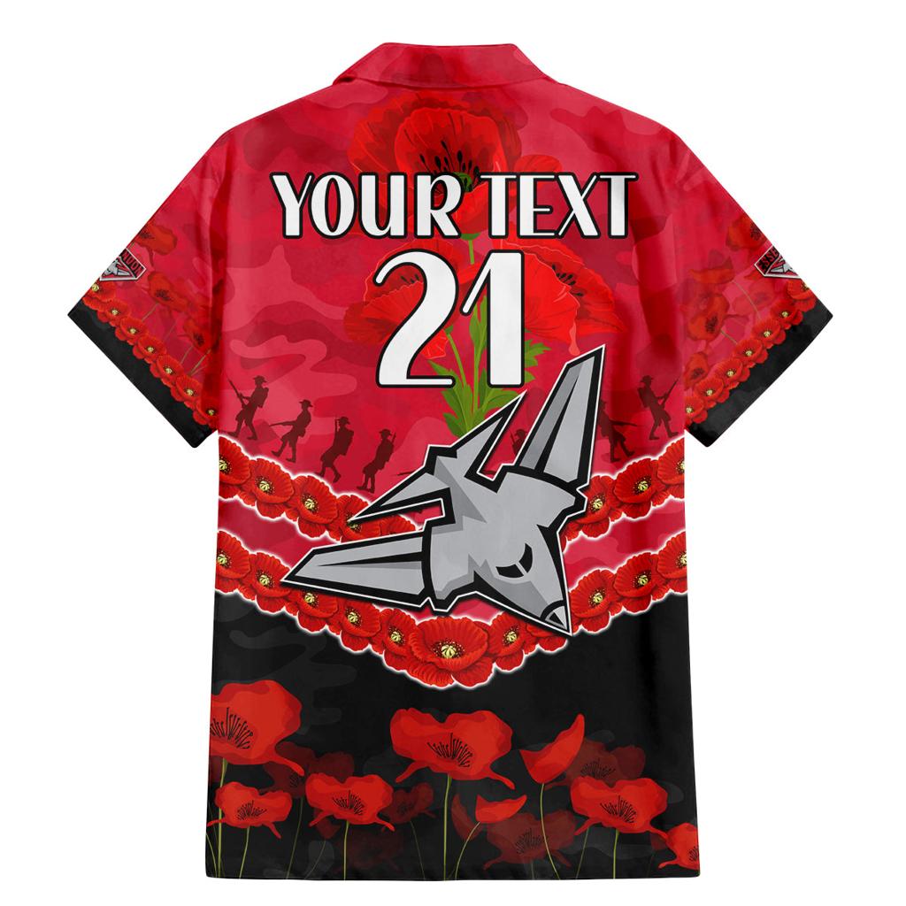 Custom Bombers Football Family Matching Mermaid Dress and Hawaiian Shirt ANZAC Lest We Forget