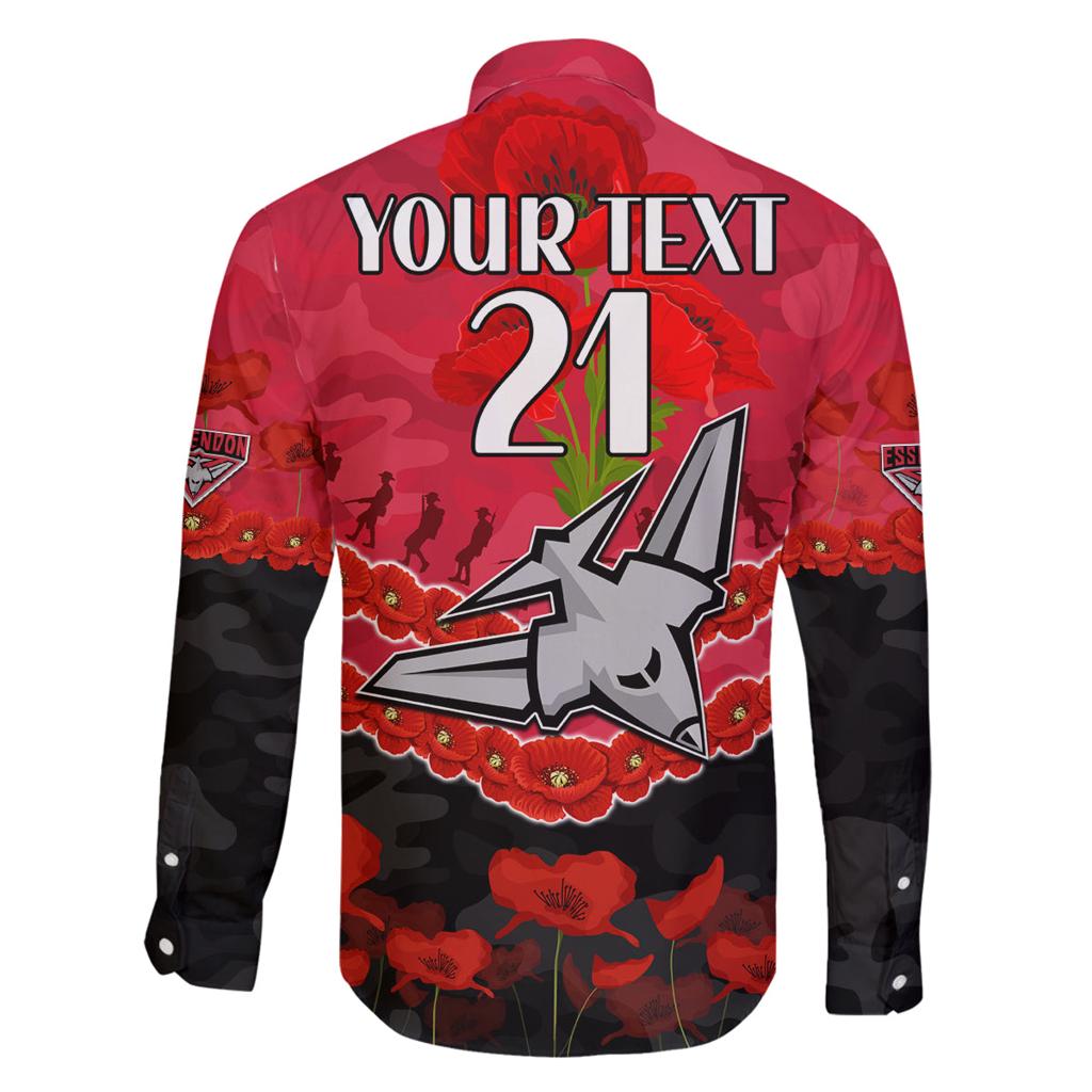 Custom Bombers Football Family Matching Off Shoulder Maxi Dress and Hawaiian Shirt ANZAC Lest We Forget