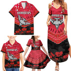 Custom Bombers Football Family Matching Summer Maxi Dress and Hawaiian Shirt ANZAC Lest We Forget