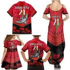 Custom Bombers Football Family Matching Summer Maxi Dress and Hawaiian Shirt ANZAC Lest We Forget