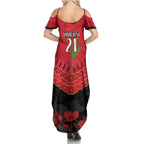Custom Bombers Football Family Matching Summer Maxi Dress and Hawaiian Shirt ANZAC Lest We Forget