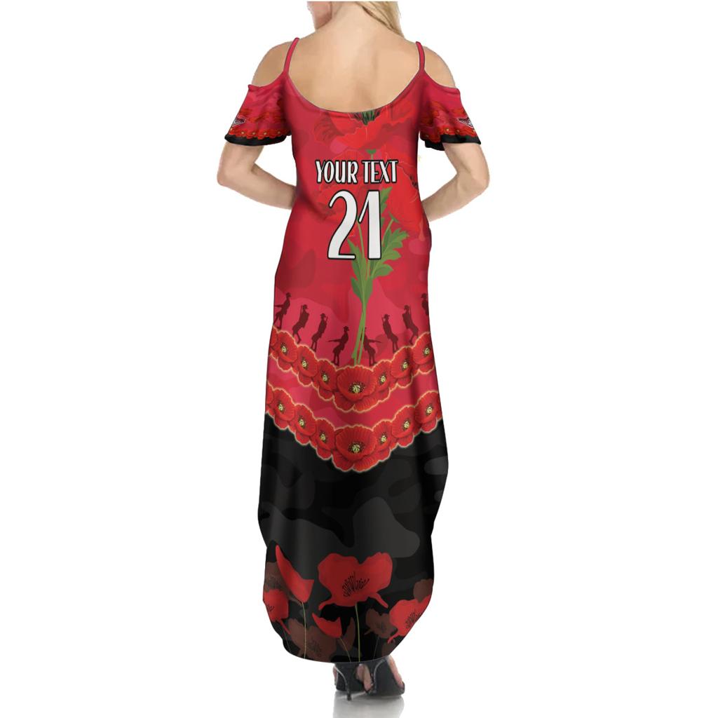 Custom Bombers Football Family Matching Summer Maxi Dress and Hawaiian Shirt ANZAC Lest We Forget