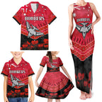 Custom Bombers Football Family Matching Tank Maxi Dress and Hawaiian Shirt ANZAC Lest We Forget