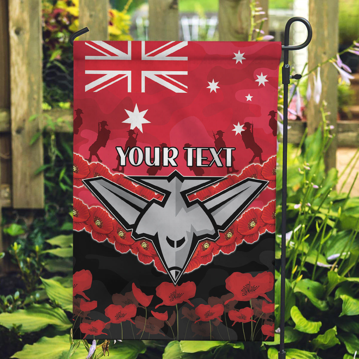 Custom Bombers Football Garden Flag ANZAC Lest We Forget