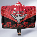 Custom Bombers Football Hooded Blanket ANZAC Lest We Forget