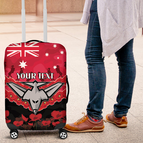 Custom Bombers Football Luggage Cover ANZAC Lest We Forget