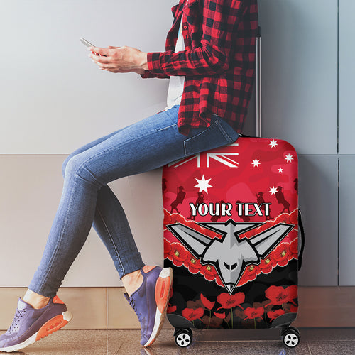 Custom Bombers Football Luggage Cover ANZAC Lest We Forget