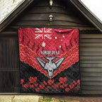 Custom Bombers Football Quilt ANZAC Lest We Forget