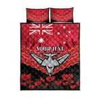 Custom Bombers Football Quilt Bed Set ANZAC Lest We Forget