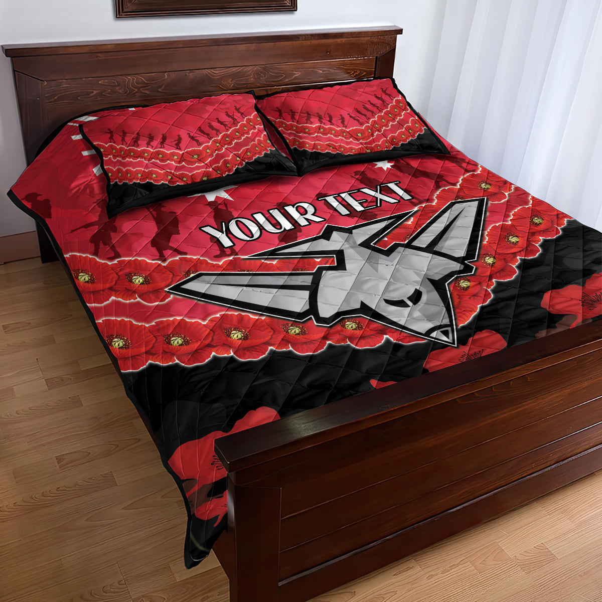 Custom Bombers Football Quilt Bed Set ANZAC Lest We Forget