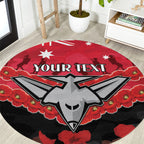 Custom Bombers Football Round Carpet ANZAC Lest We Forget
