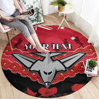 Custom Bombers Football Round Carpet ANZAC Lest We Forget