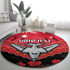 Custom Bombers Football Round Carpet ANZAC Lest We Forget