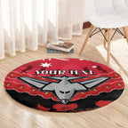 Custom Bombers Football Round Carpet ANZAC Lest We Forget