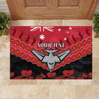 Custom Bombers Football Rubber Doormat ANZAC Lest We Forget