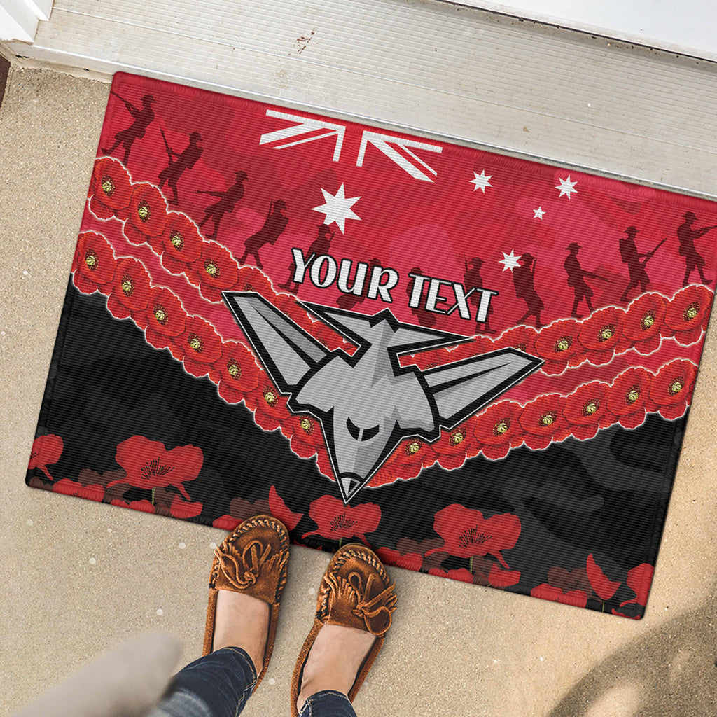 Custom Bombers Football Rubber Doormat ANZAC Lest We Forget