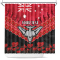 Custom Bombers Football Shower Curtain ANZAC Lest We Forget