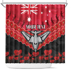 Custom Bombers Football Shower Curtain ANZAC Lest We Forget