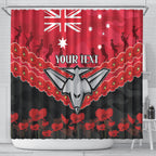 Custom Bombers Football Shower Curtain ANZAC Lest We Forget
