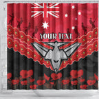 Custom Bombers Football Shower Curtain ANZAC Lest We Forget