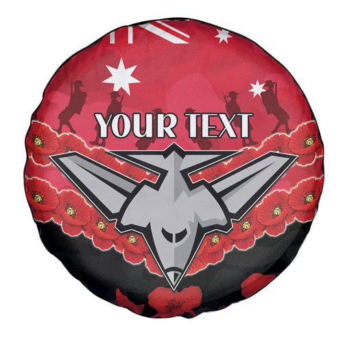 Custom Bombers Football Spare Tire Cover ANZAC Lest We Forget