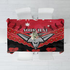 Custom Bombers Football Tablecloth ANZAC Lest We Forget