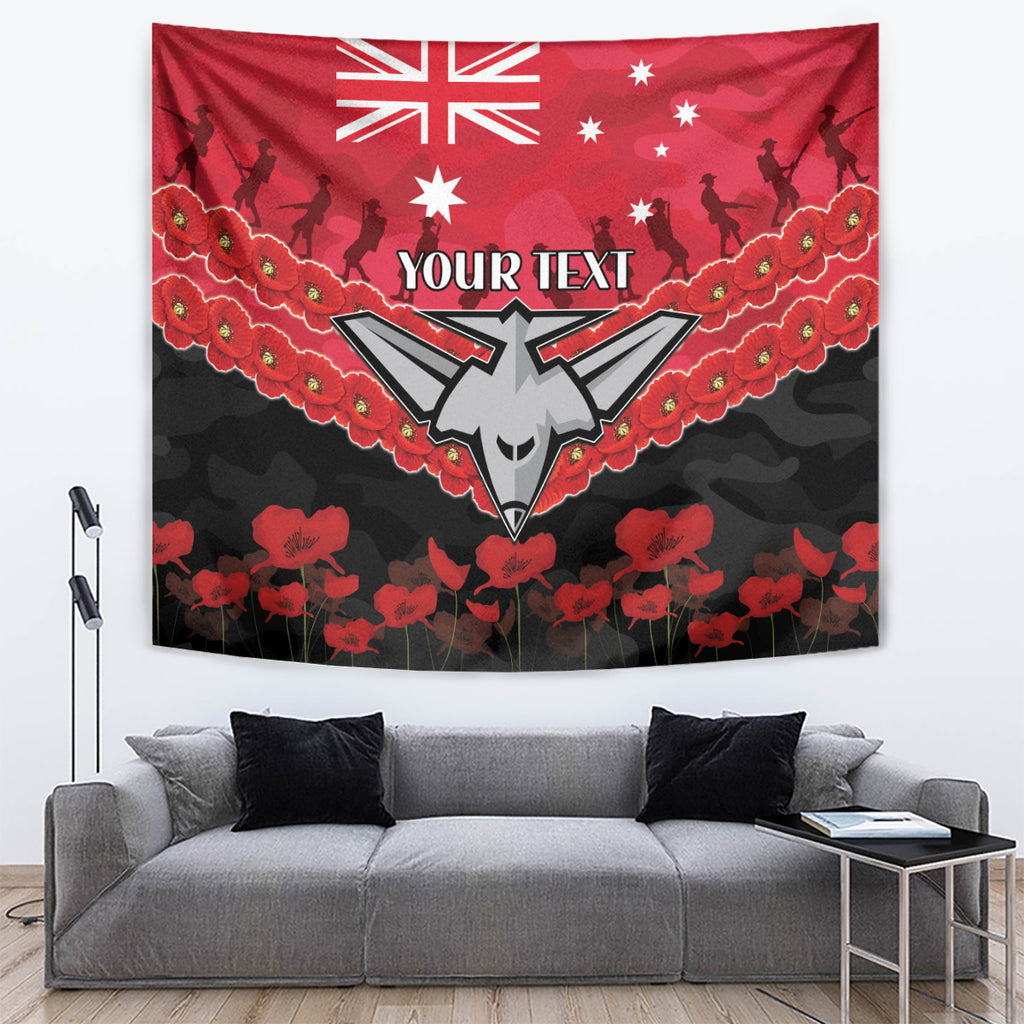 Custom Bombers Football Tapestry ANZAC Lest We Forget